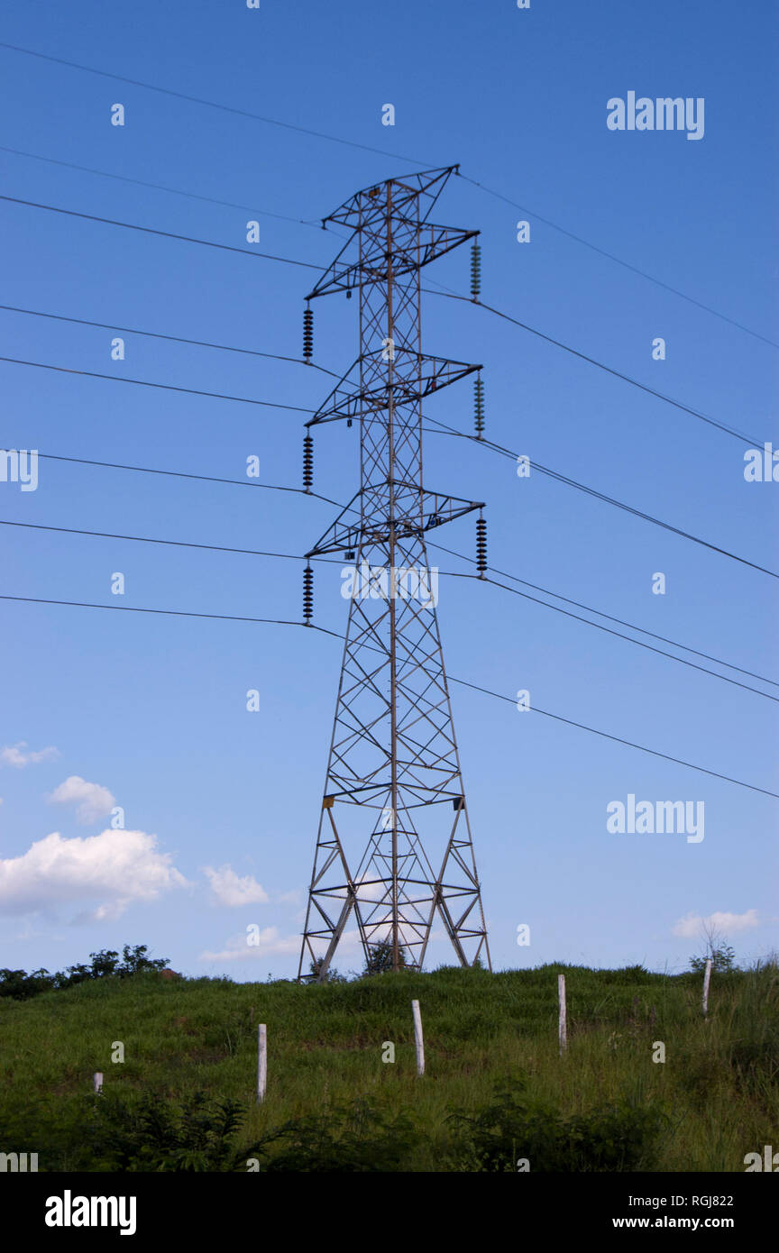 Power line - tower Stock Photo