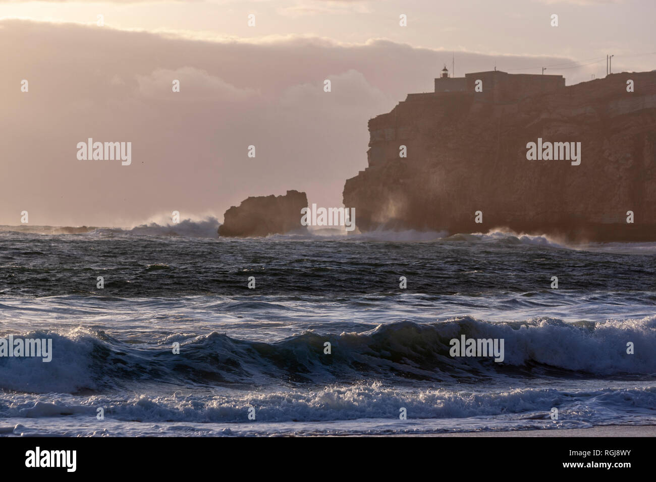 Nazaré Lighthouse, Farol da Nazaré, North Beach, Praia do Norte in ...