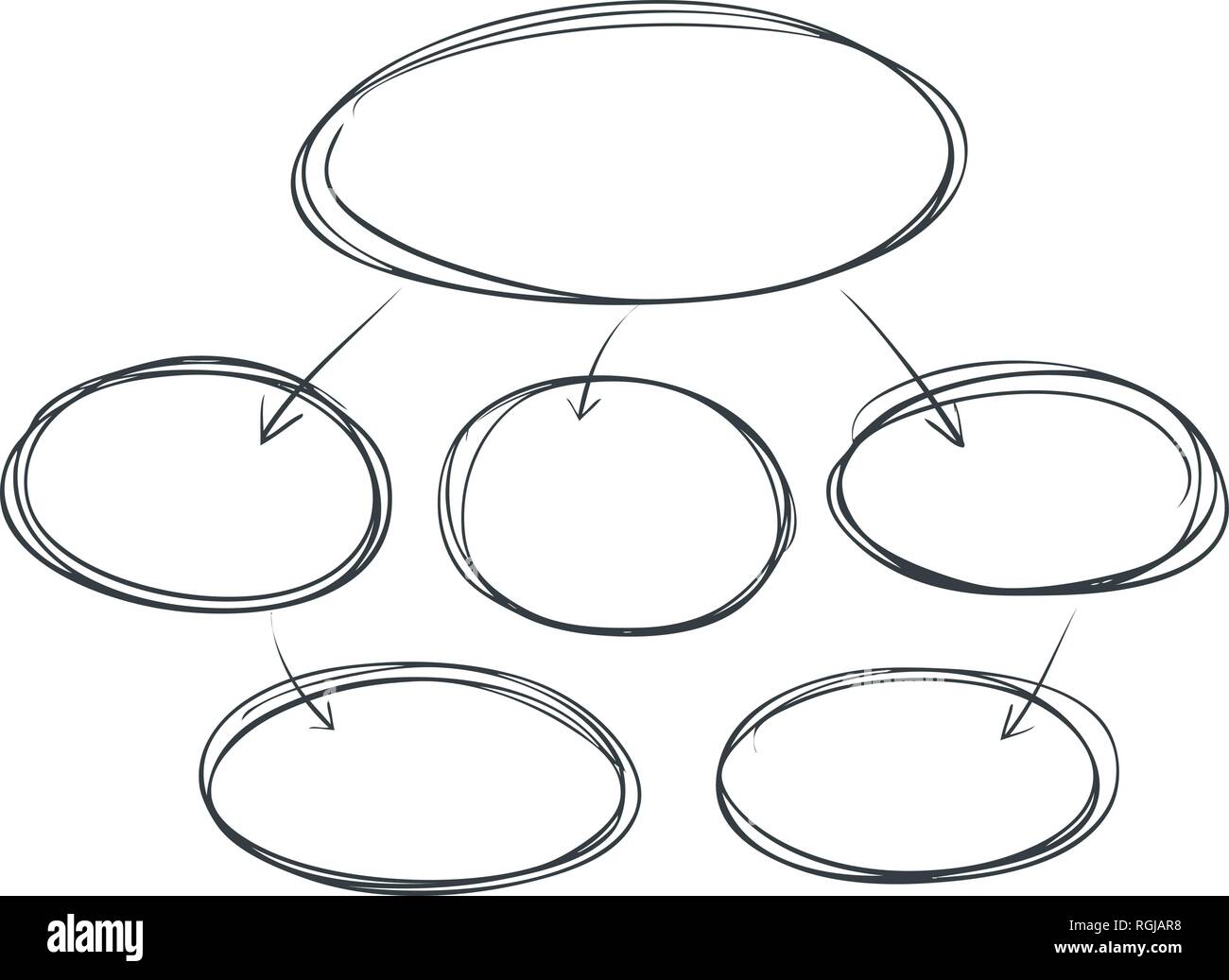 Business flowchart, infographic. Graphical diagram, scheme, chart. Template for presentation, sketch vector illustration Stock Vector