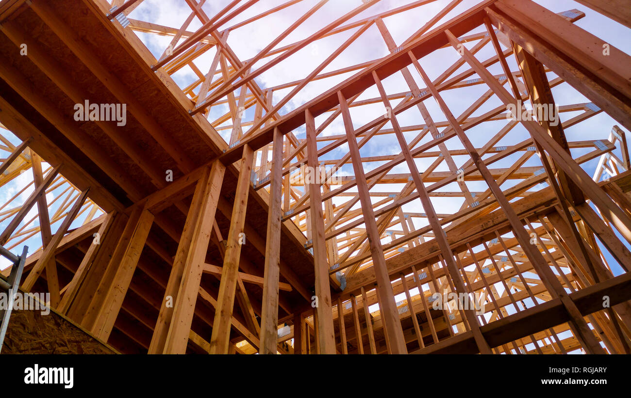 Building frame structure on a new development timber frame for a ...