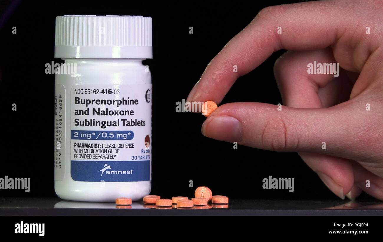 Buprenorphine-Naloxone, an underutilized drug with great promise in chronic pain management, originally meant for treating opioid addiction Stock Photo