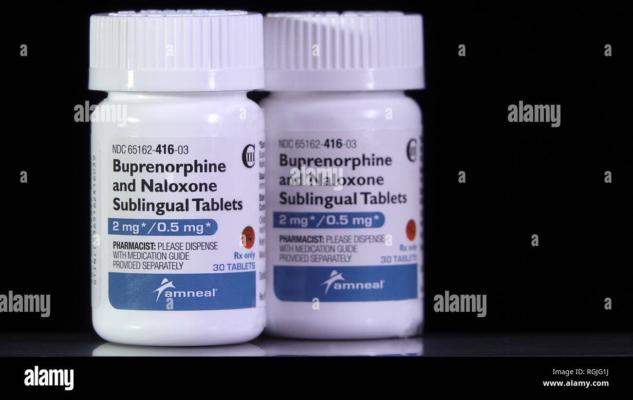 Buprenorphine-Naloxone, an underutilized drug with great promise in chronic pain management, originally meant for treating opioid addiction Stock Photo