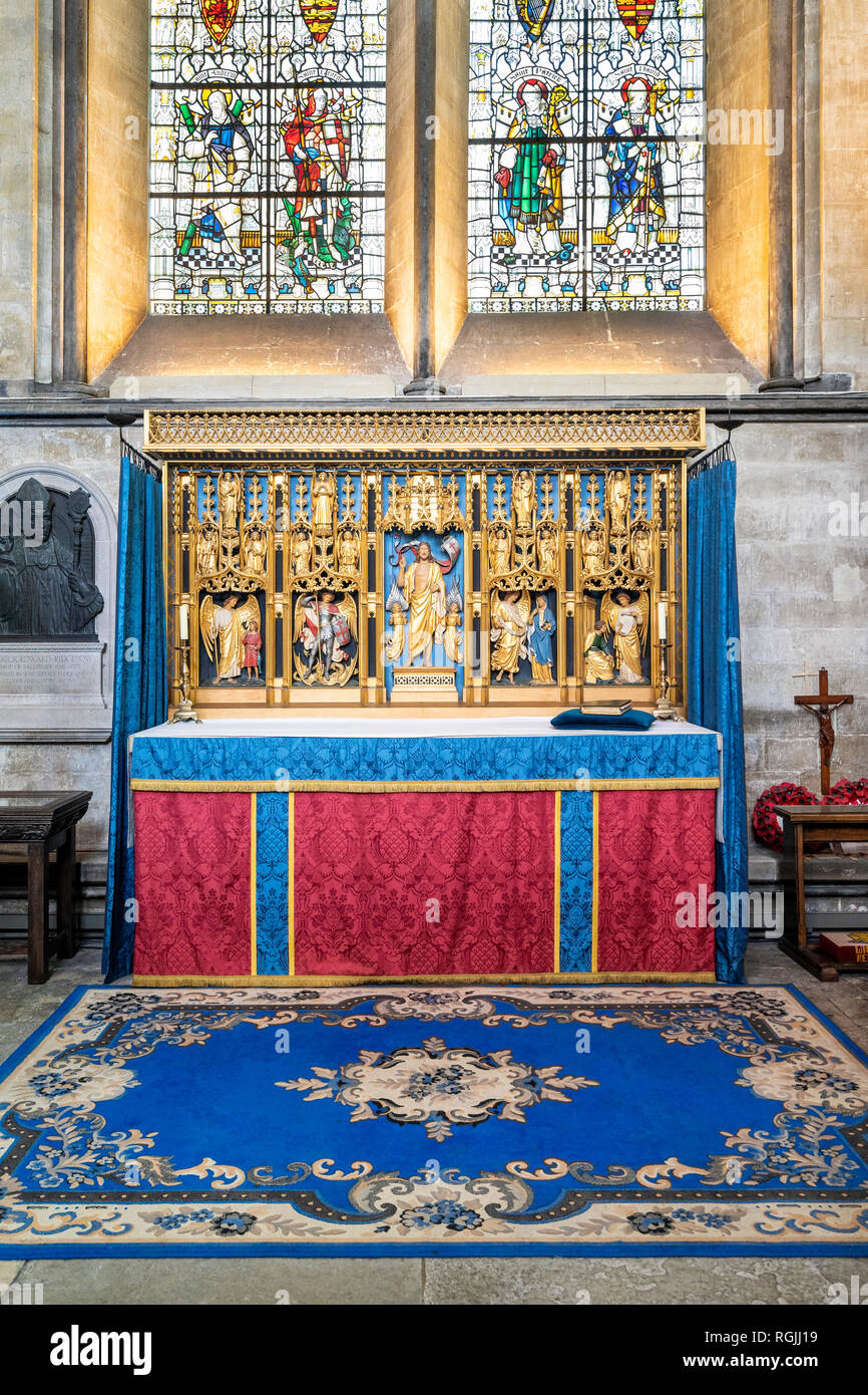 Chapel of Saint Michael the Archangel in Salisbury Cathedral UK Stock Photo