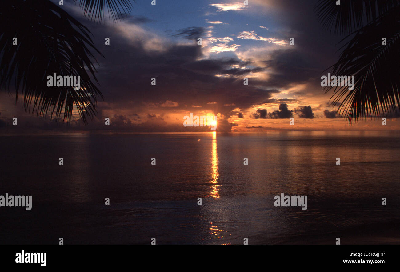 Sunset in Beach number 3, Havelock, Andaman Islands, India Stock Photo
