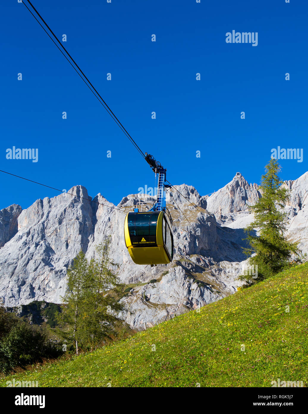Austria, Styria, Salzkammergut, Dachstein massif, Dachstein glacier lift Stock Photo