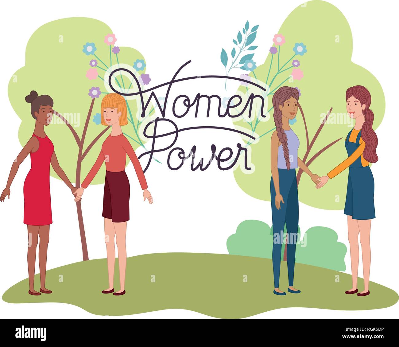 women with label women power avatar character Stock Vector Image & Art ...