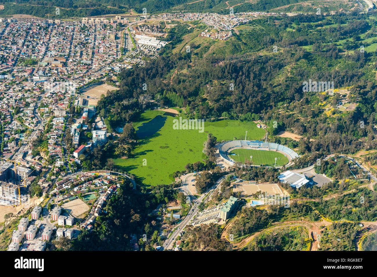 Estadio Sausalito, Aerial View, Viña del Mar Chile Stock Photo Alamy