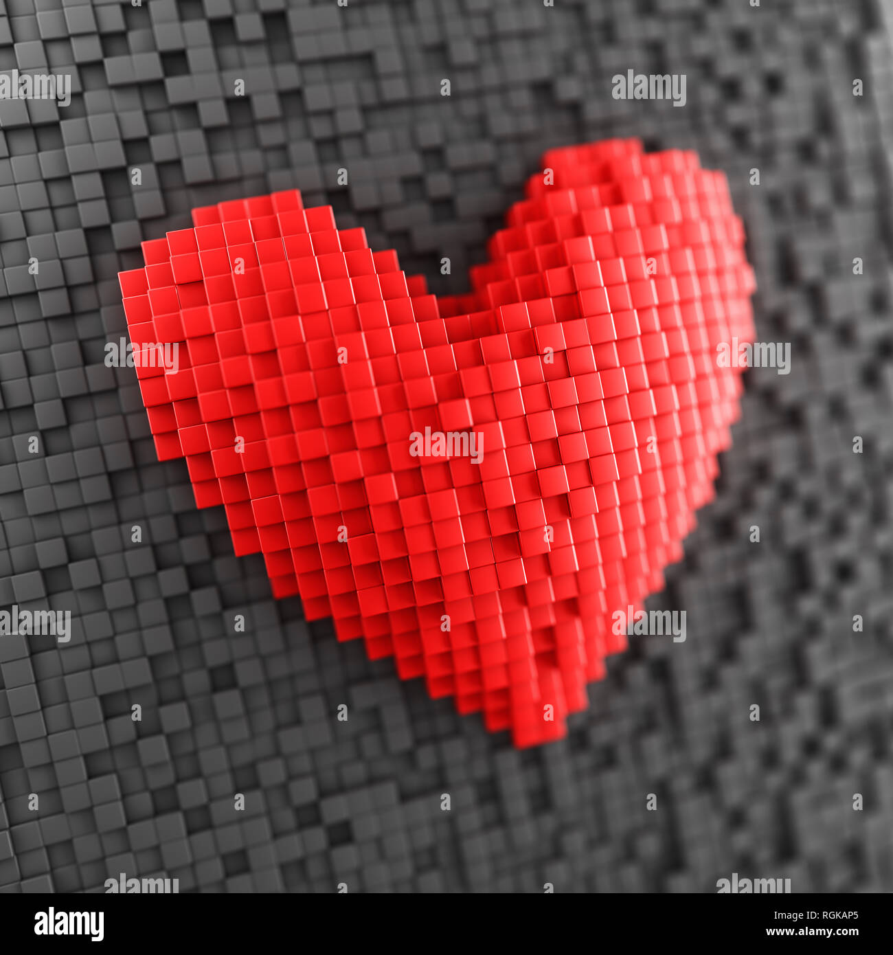 Red 3d heart abstract Stock Photo