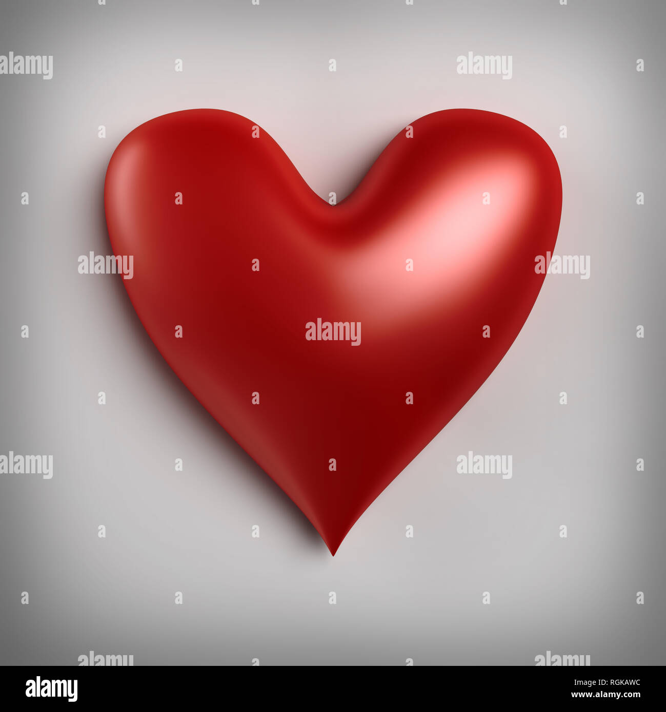 Single red Valentine's day heart - 3d render Stock Photo