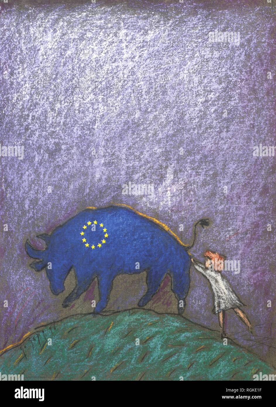 Symbol Europa, Illustration von Gerhard Gepp Stock Photo