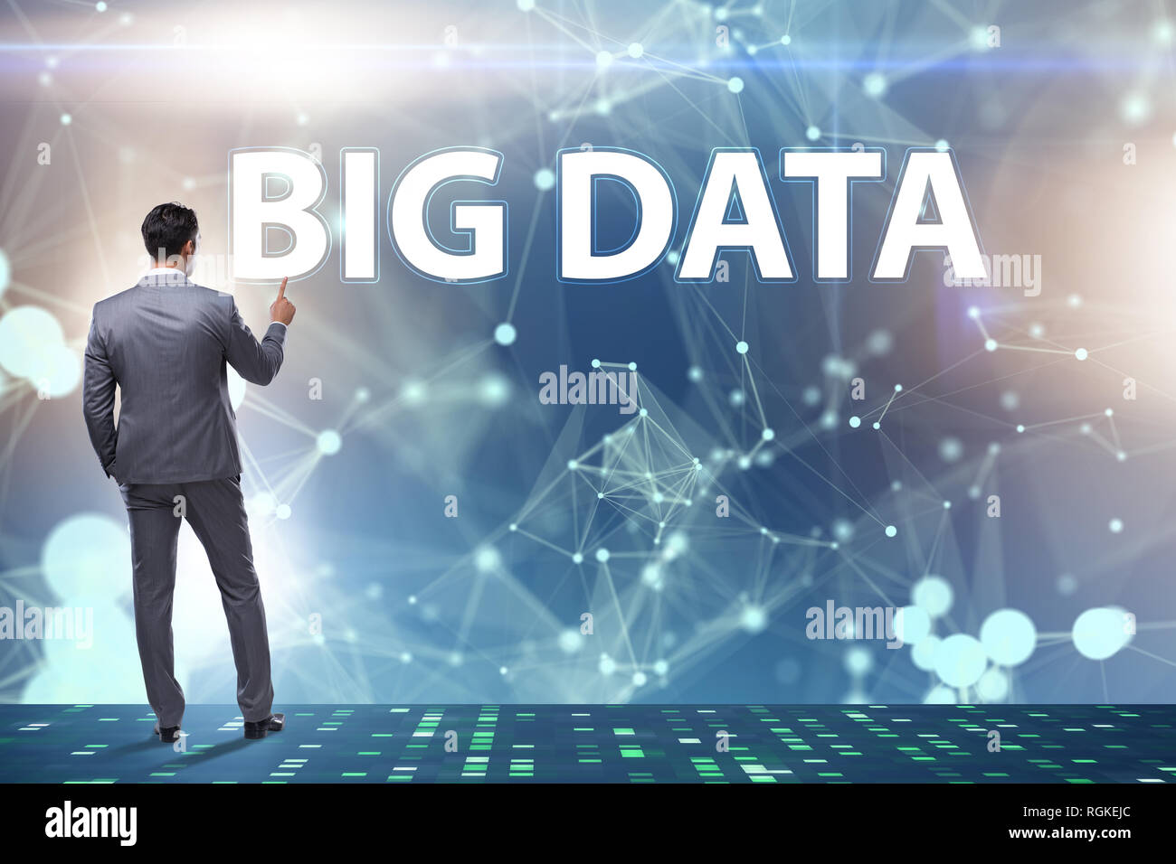 Fintech financial big data concept with analyst Stock Photo