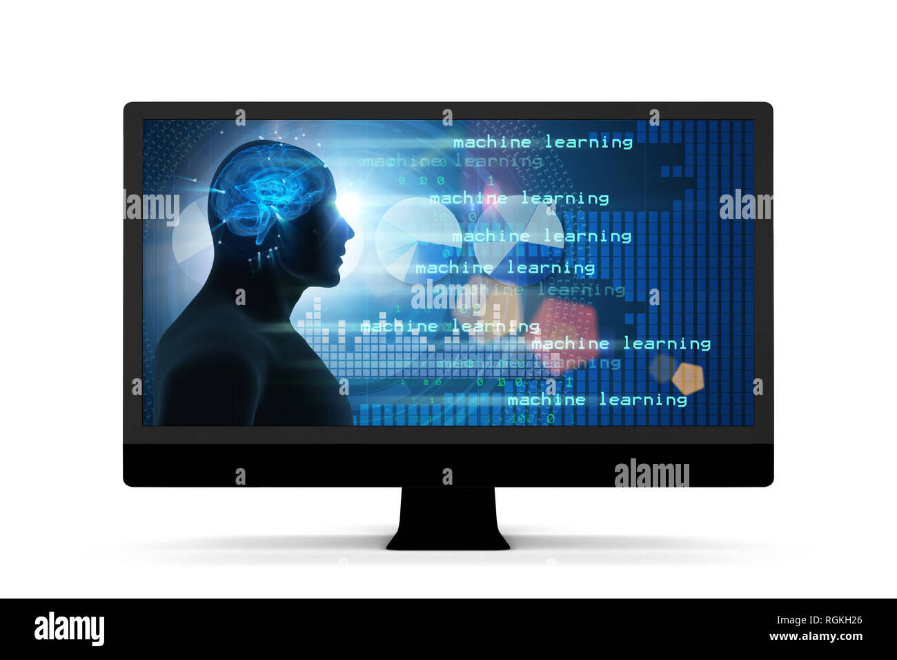 Machine learning and cognitive computing - 3d rendering Stock Photo