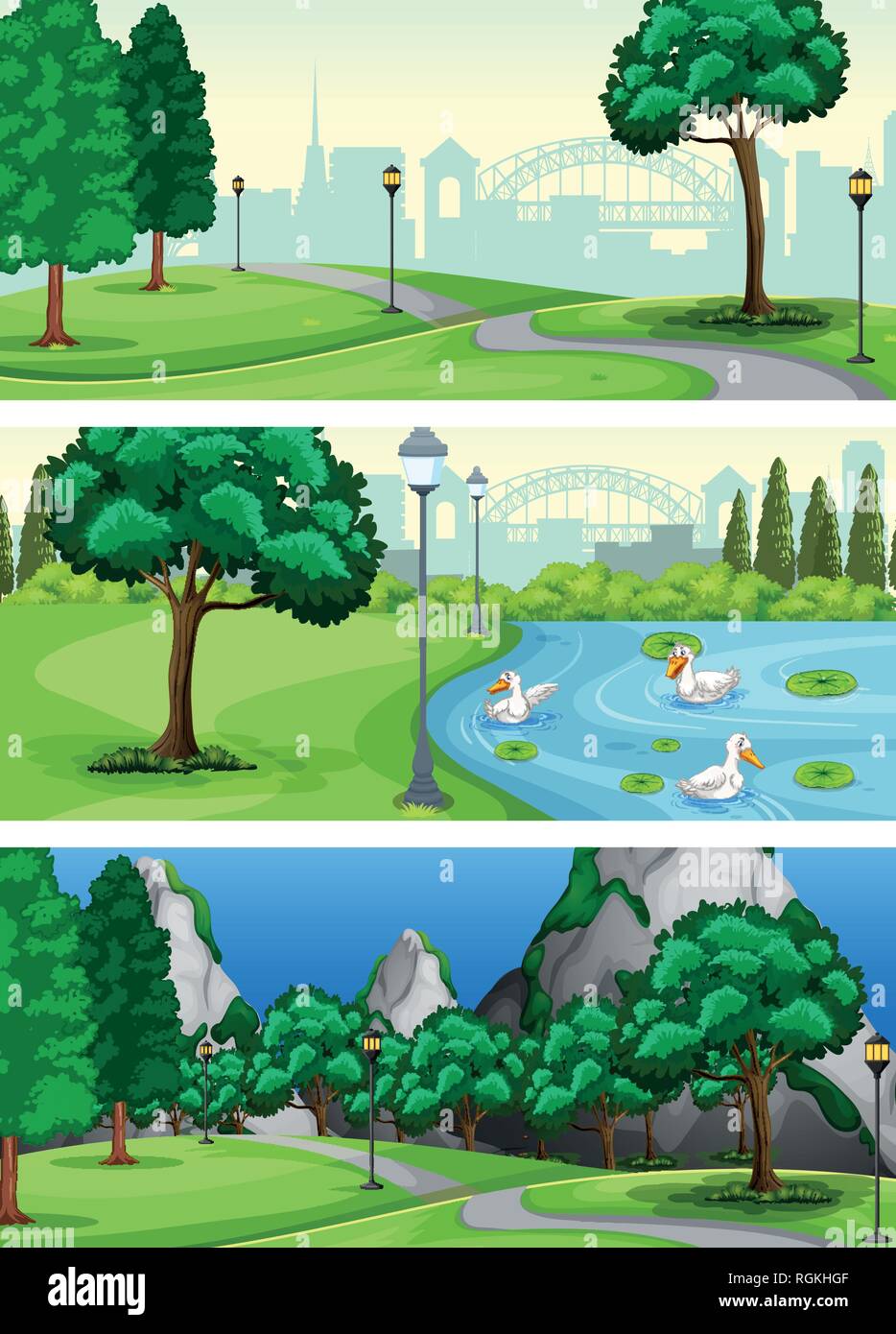 Set of urban park illustration Stock Vector Image & Art - Alamy