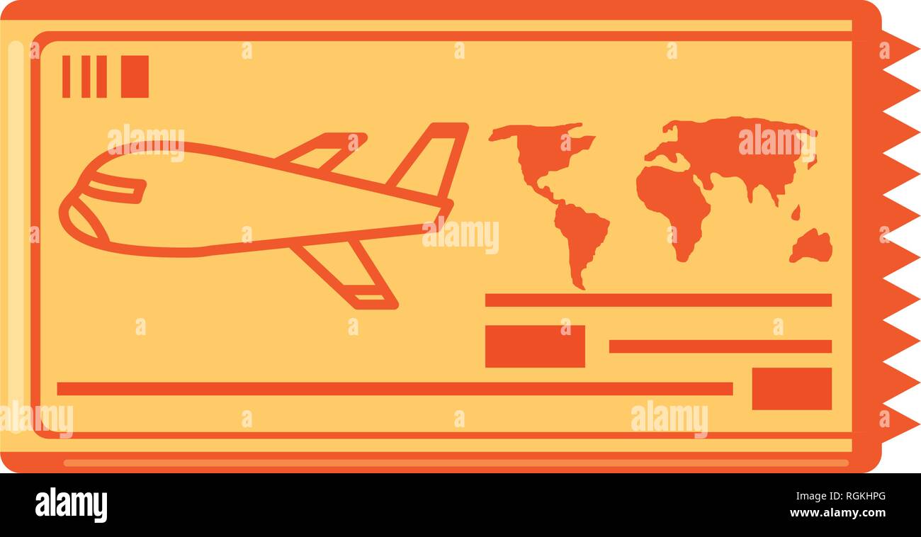 ticket airplane travel icon vector illustration design Stock Vector ...