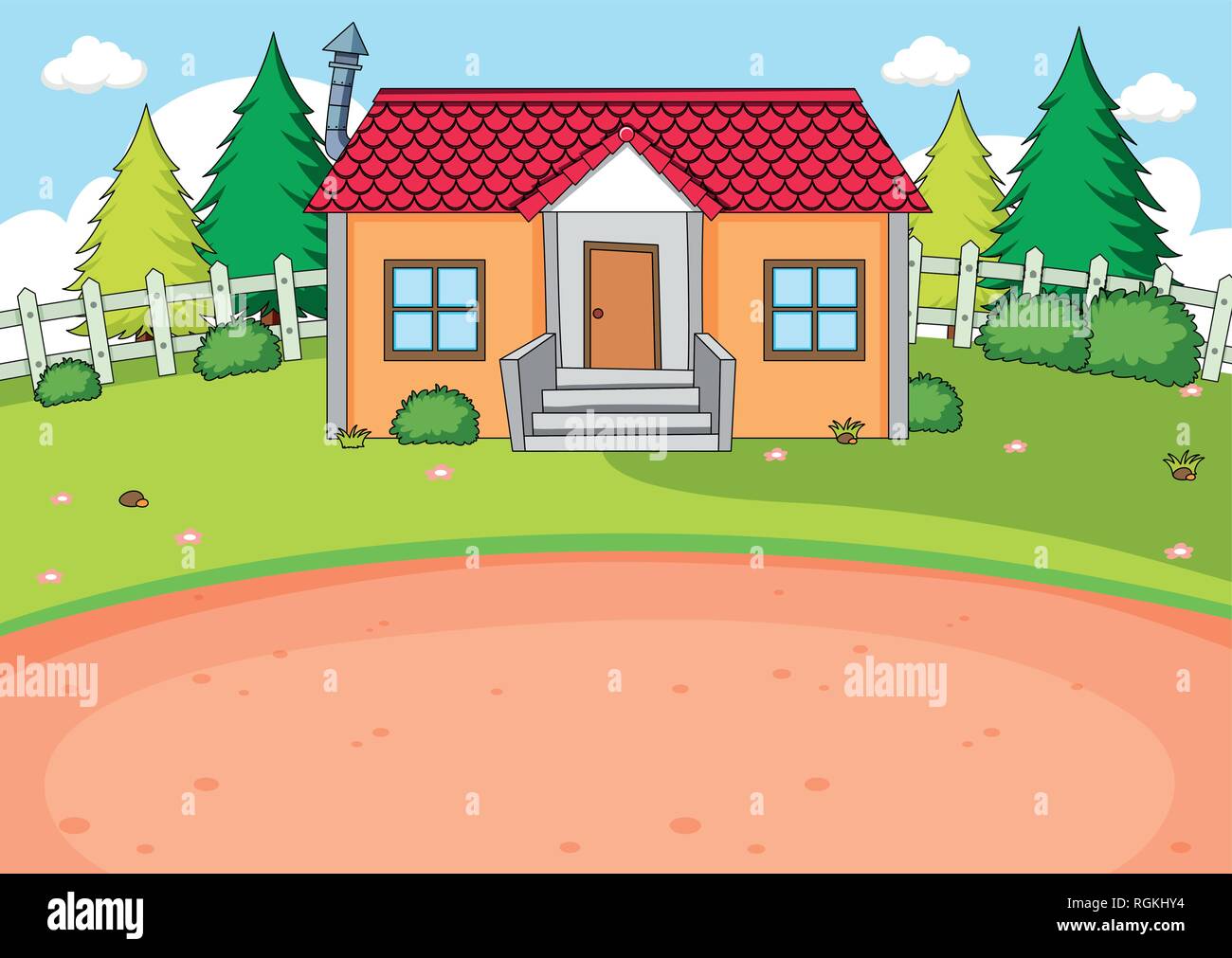 Simple House Design Background Illustration Stock Vector Art