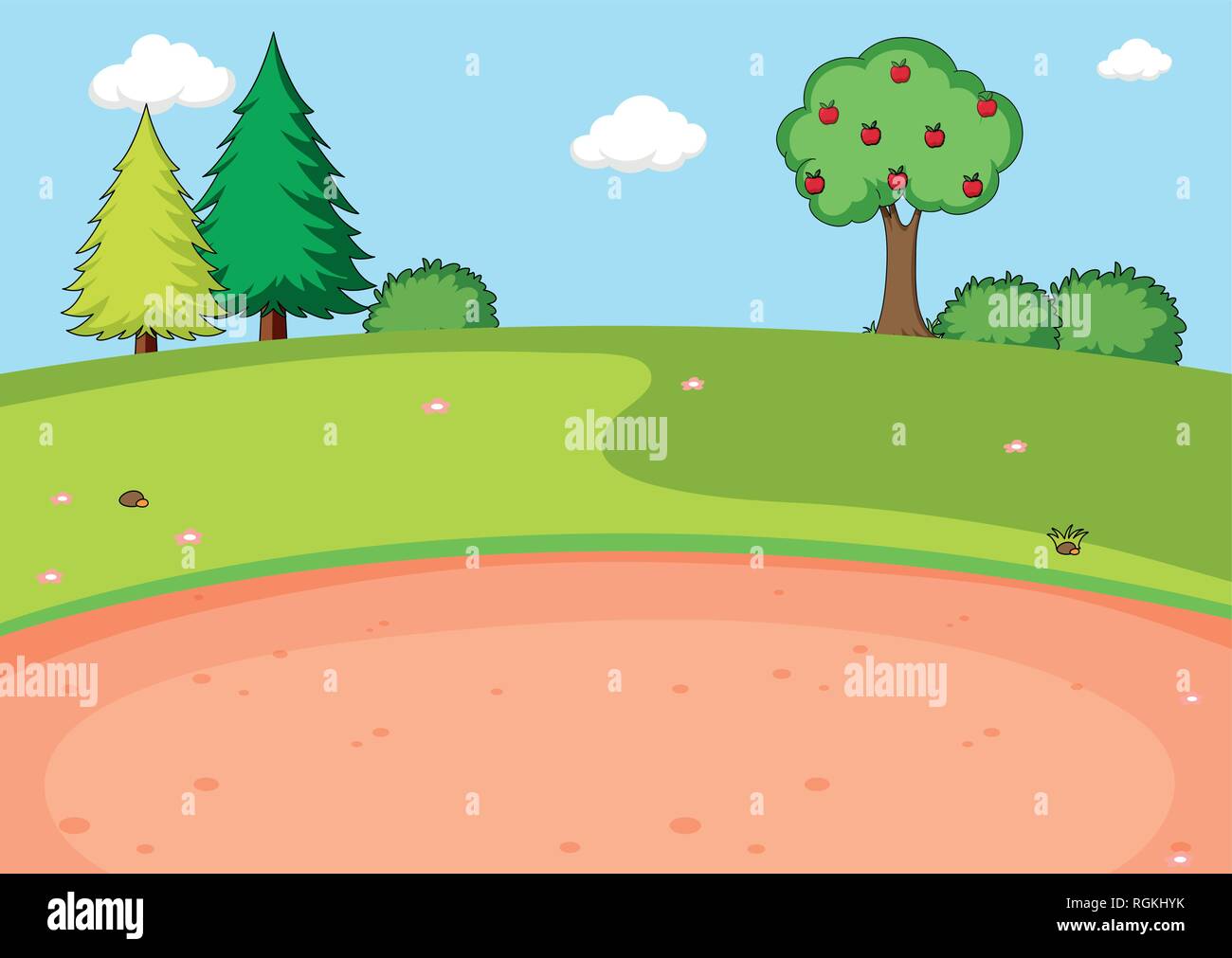 A flat nature park illustration Stock Vector Image & Art - Alamy