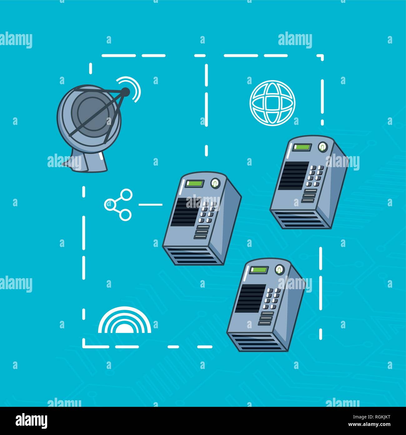 equipment technology set gadgets vector illustration design Stock ...