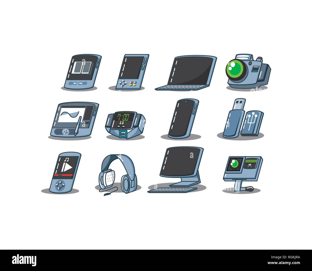 equipment technology set gadgets vector illustration design Stock ...
