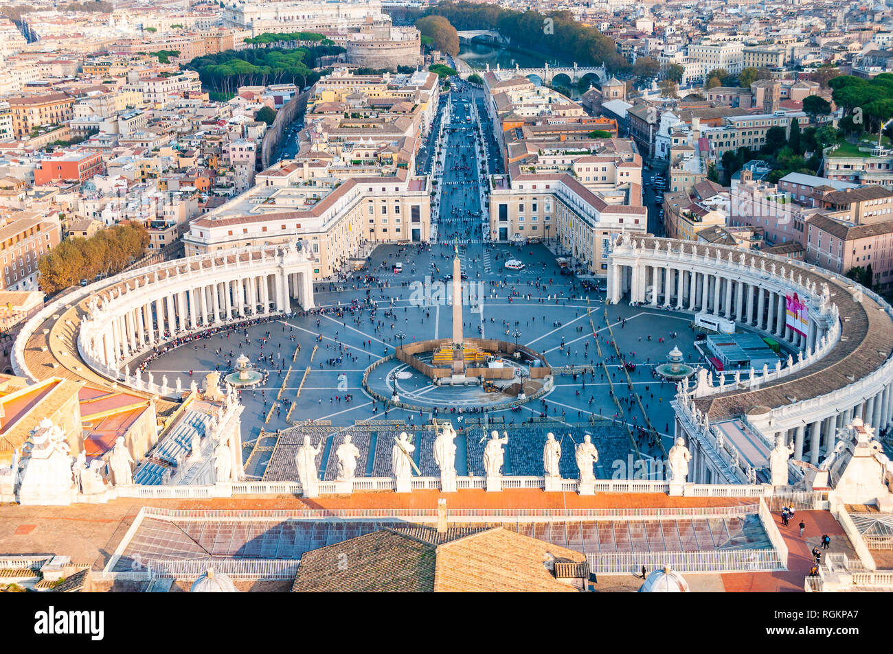Vatican, Rome, Italy - November 16, 2018: View from above on the famous St.  Peter's Square, Piazza San Pietro is a large plaza located directly in fro  Stock Photo - Alamy