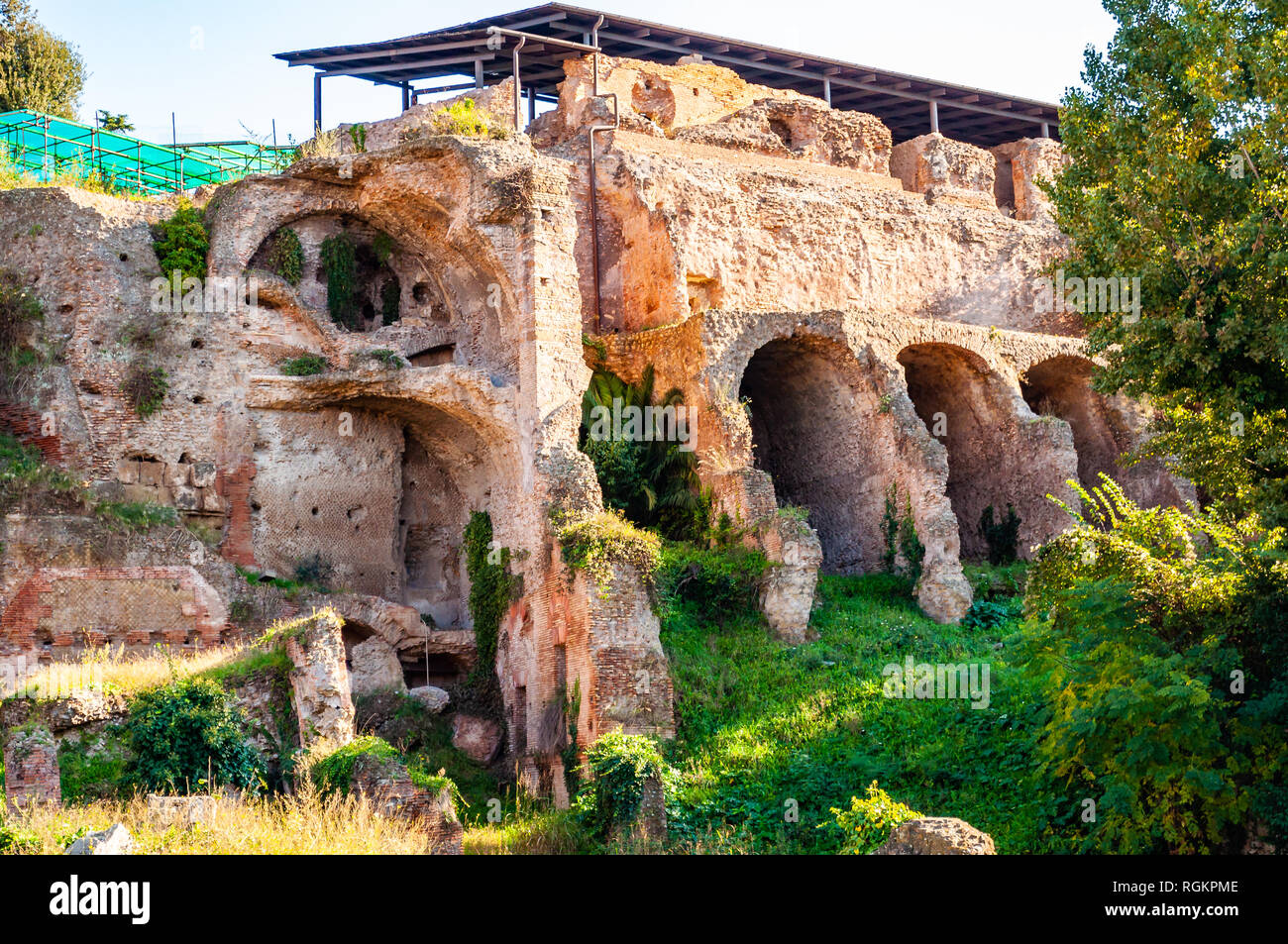 Ancient Roman ruins and remains of a famous palaces and buildings at