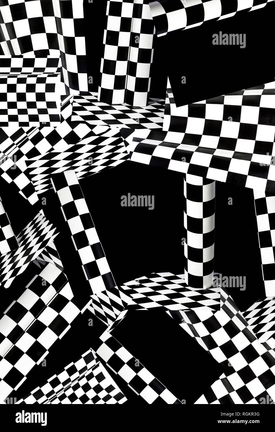 Abstract geometric background from black and white figures Stock Photo