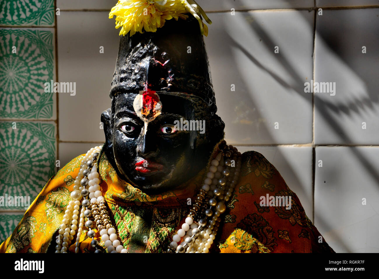 Idol of Lord Vitthal, Shree Nageshwar Shiva Temple, Somwar Peth, Pune, Maharashtra, India Stock Photo