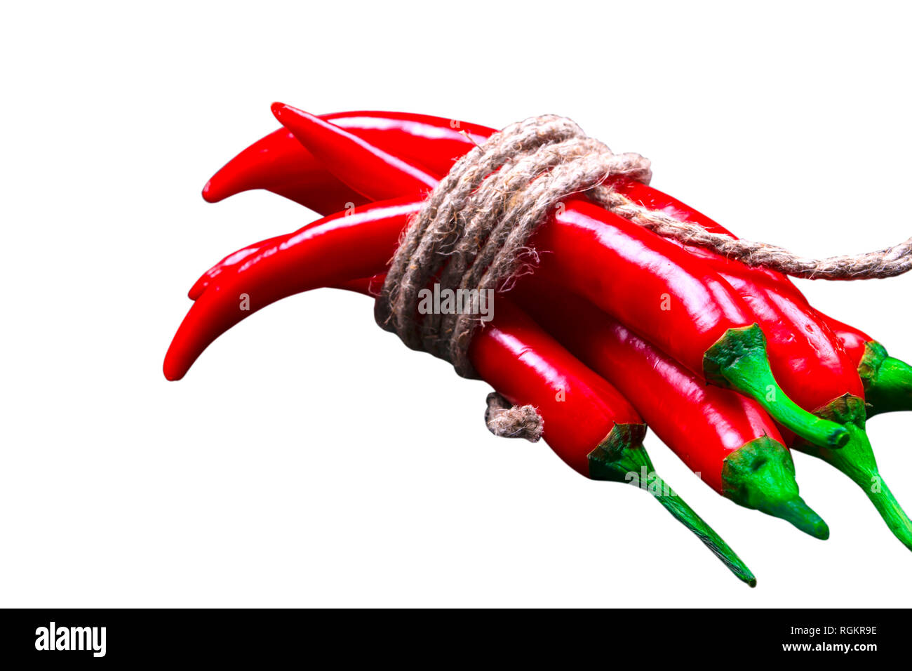 Stack of Red hot chili pepper isolated on white background Stock Photo ...
