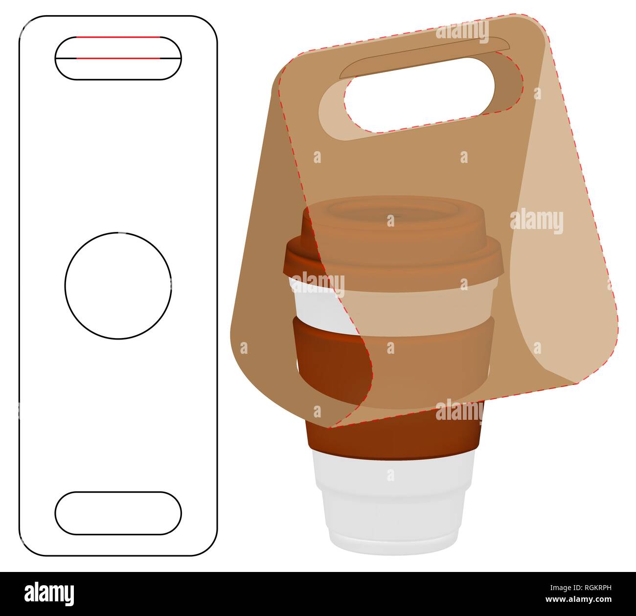 Box packaging die cut template design. 3d mock-up Stock Vector