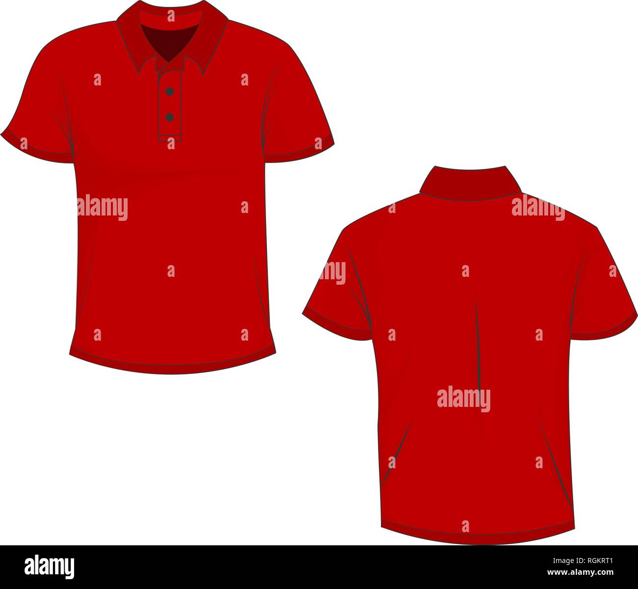 Red Polo T Shirt Mock Up Front And Back View Isolated On White Background Design Polo Shirt Template And Mockup For Print Vector Illustration E Stock Vector Image Art Alamy