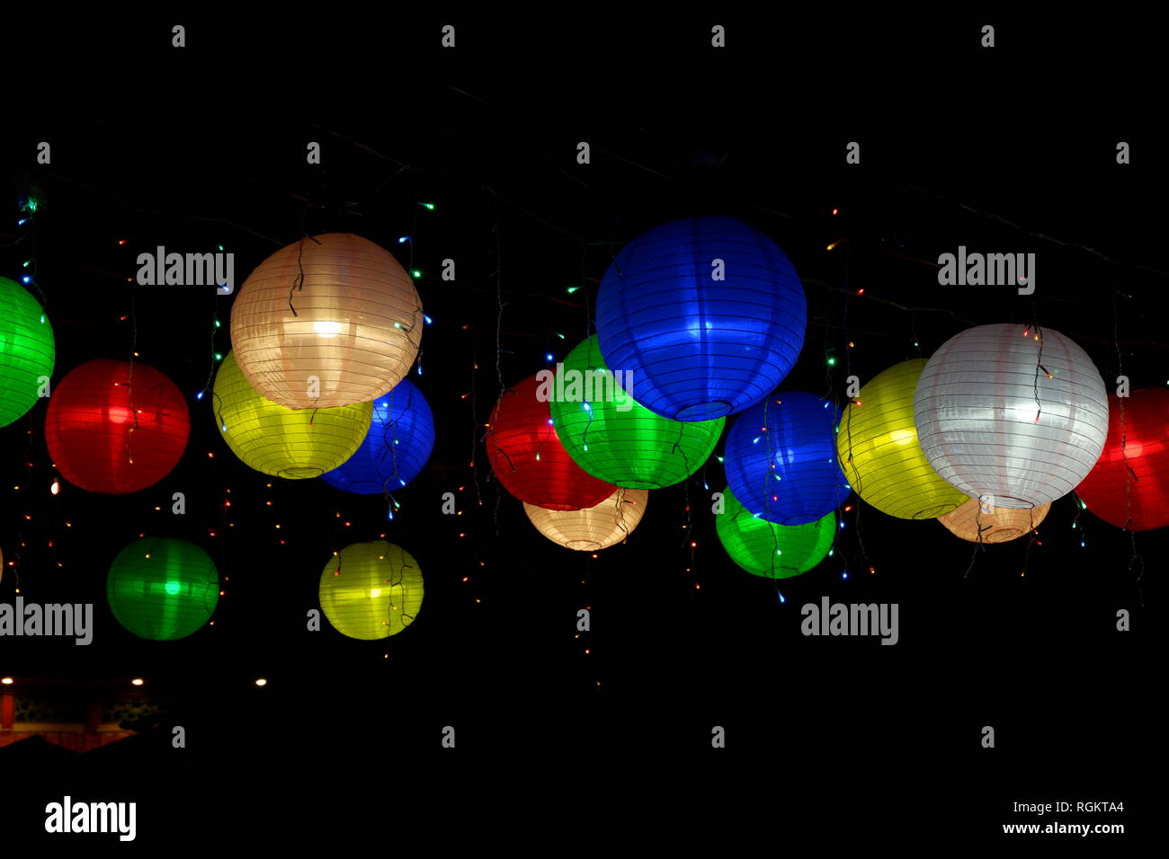 various color chinese lanterns Stock Photo Alamy