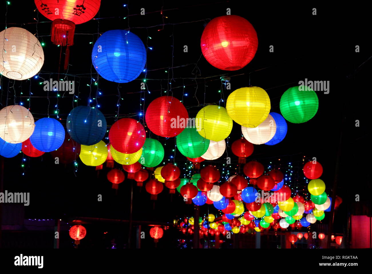 various color chinese lanterns Stock Photo Alamy