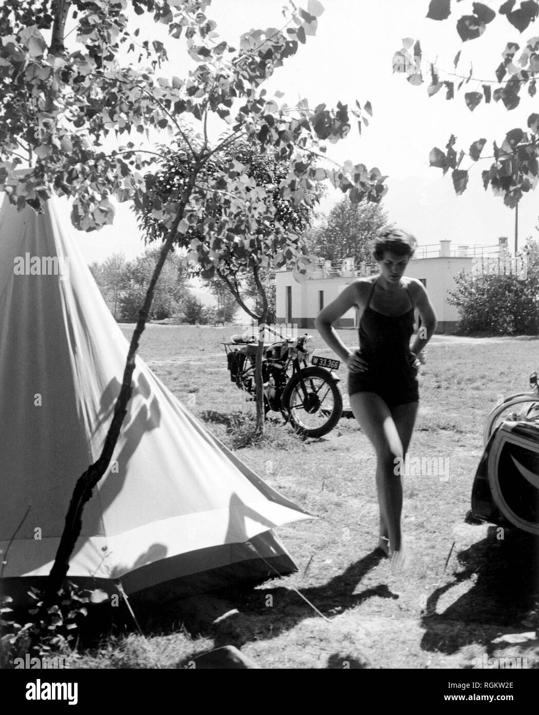camping, 1955 Stock Photo