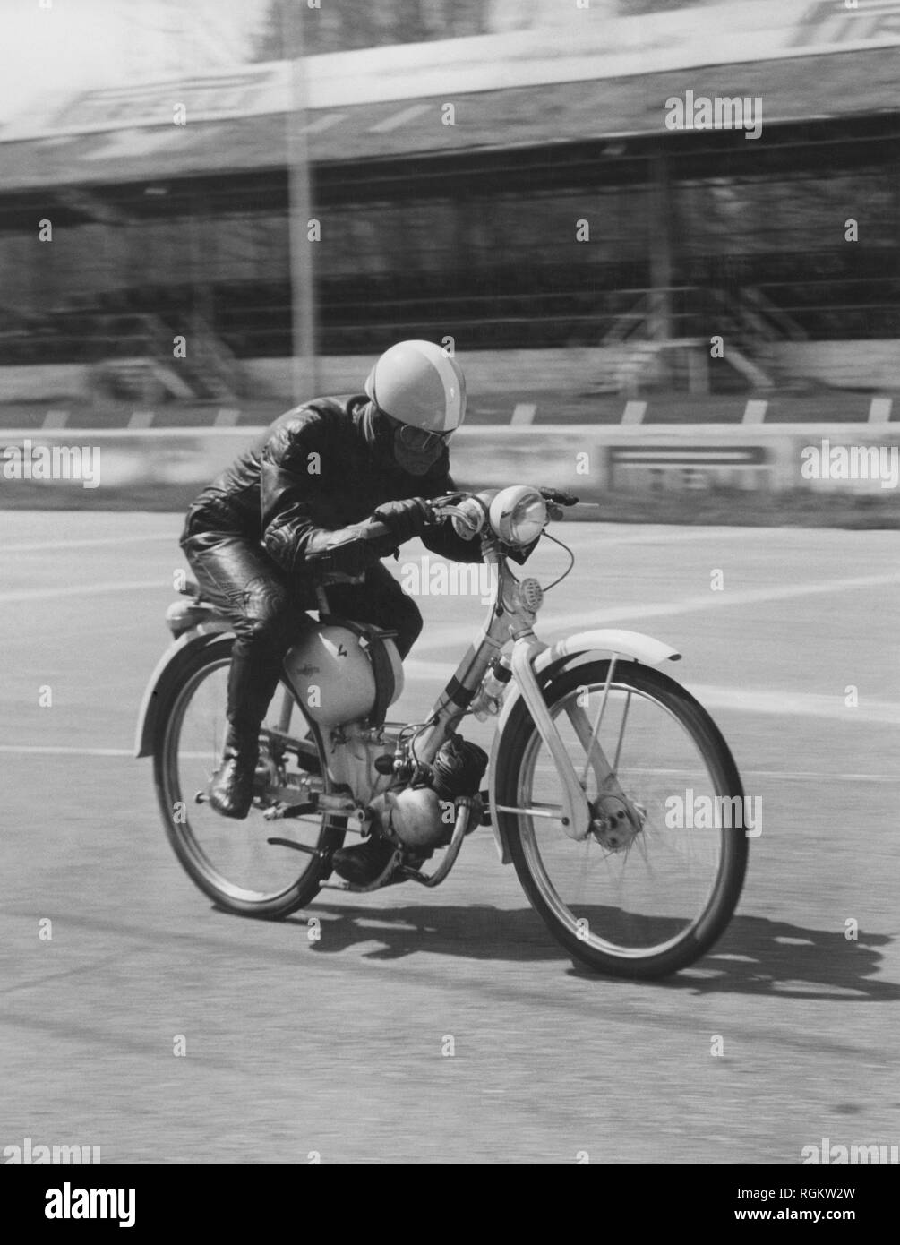 lambretta 48 cc, 100 hours test, 1957 Stock Photo