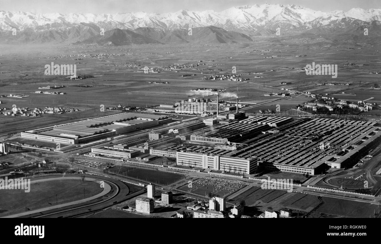 car industry, fiat mirafiori, turin, piemonte, italy 1959 Stock Photo