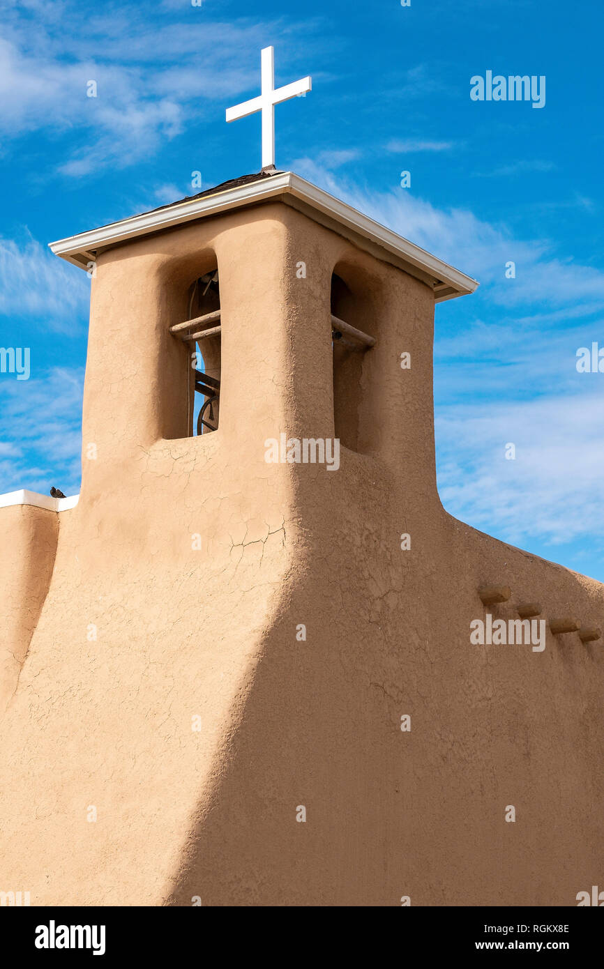 The adobe San Francisco de Asis church in Ranchos de Taos, New Mexico, USA Stock Photo