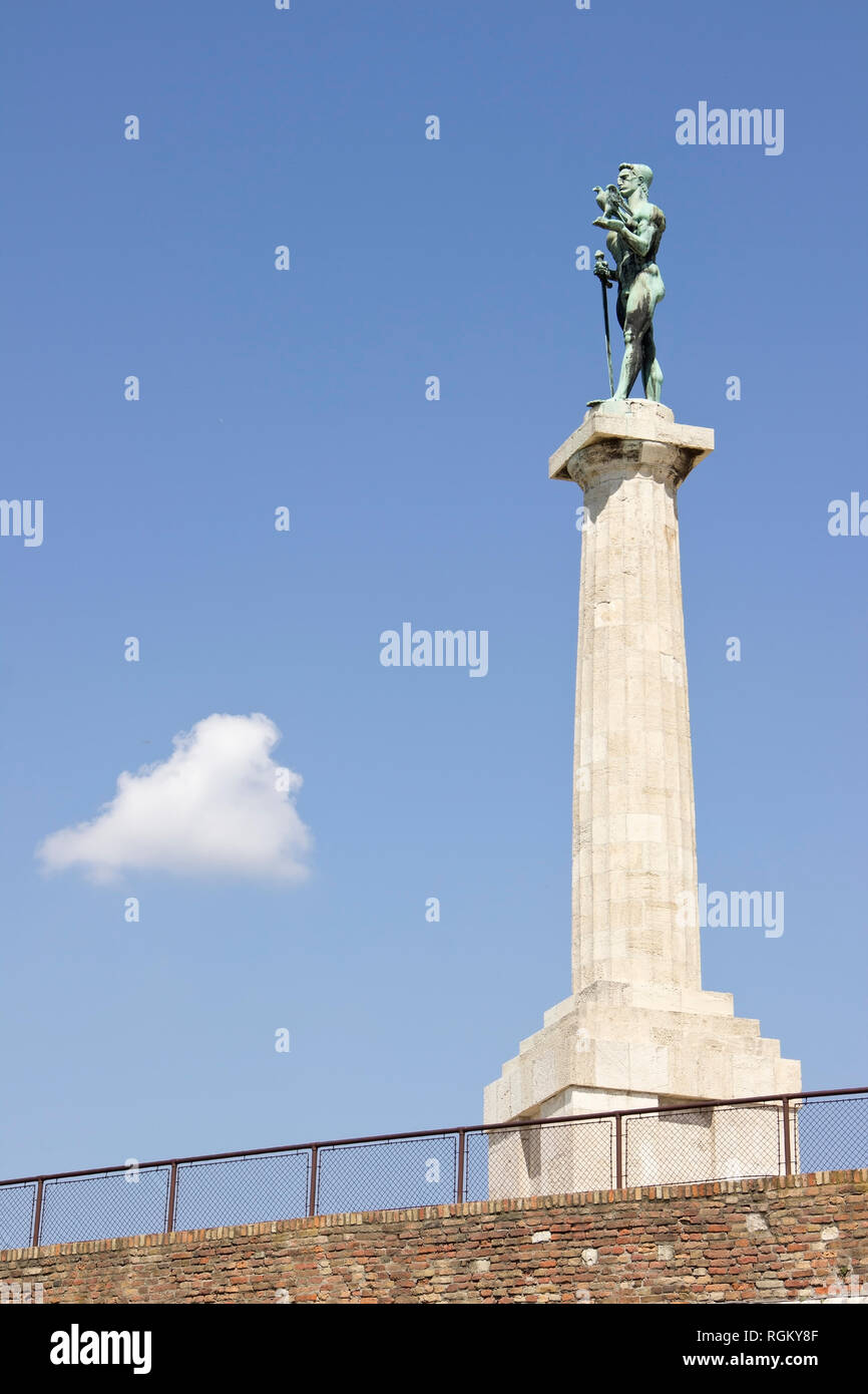 The Belgrade winner statue at the  Kalemegdan fortress Stock Photo