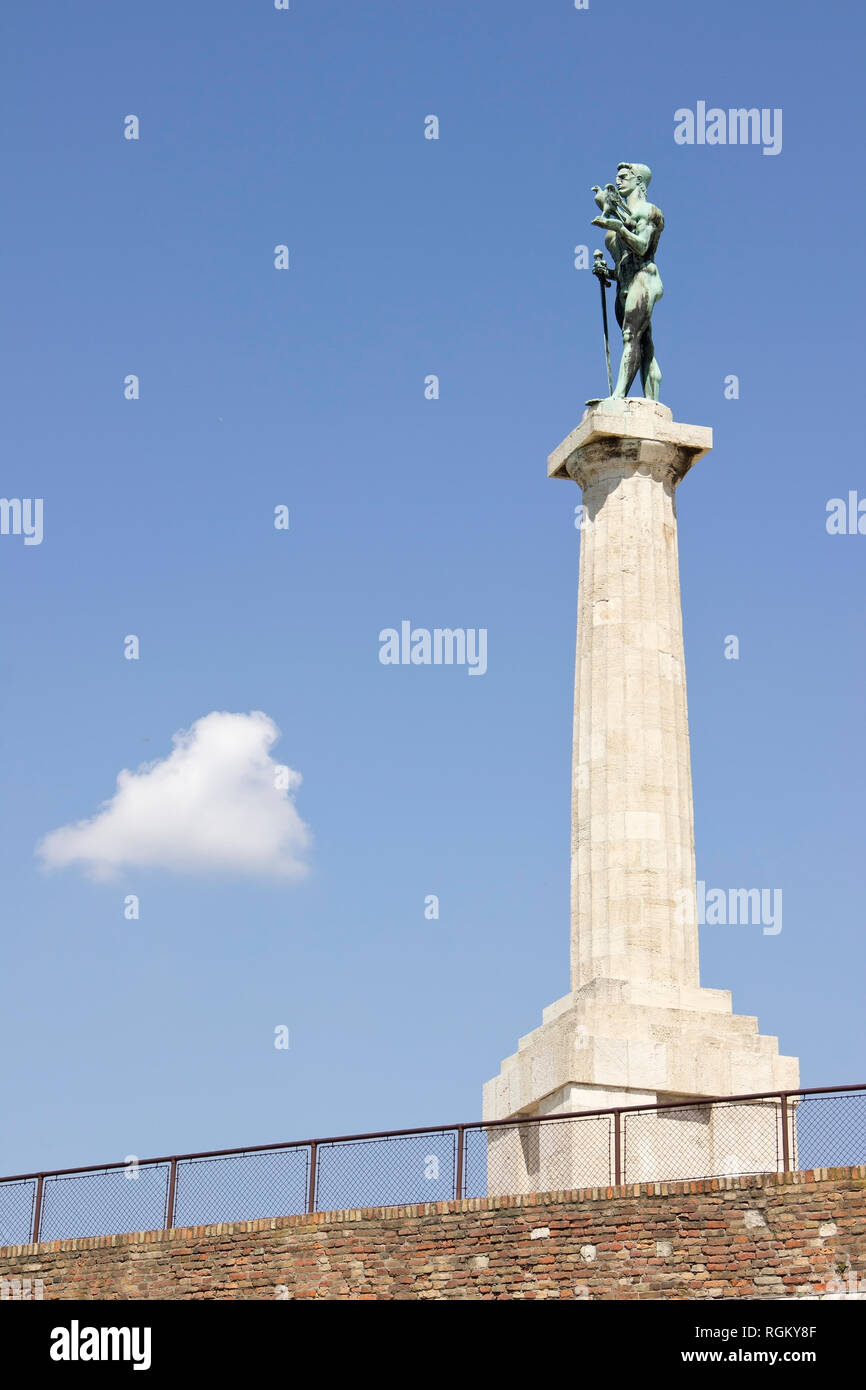 The Belgrade Winner Statue At The Kalemegdan Fortress Stock Photo - Alamy