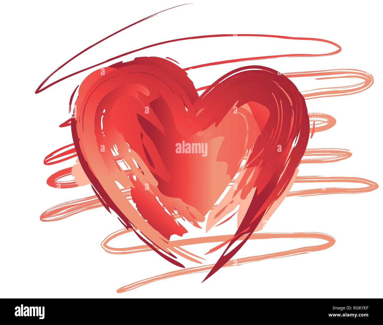 Brush painted heart vector image Stock Vector Image & Art - Alamy