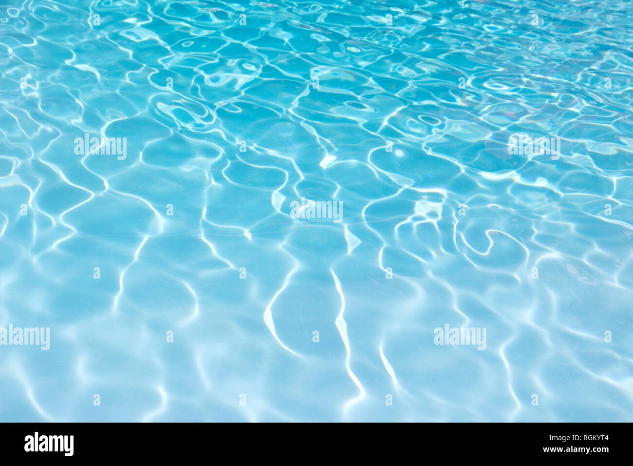 The blue shallow water in the pool Stock Photo