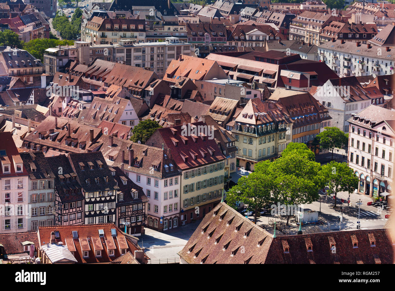 Streets of Basel with old houses in Switzerland Stock Photo