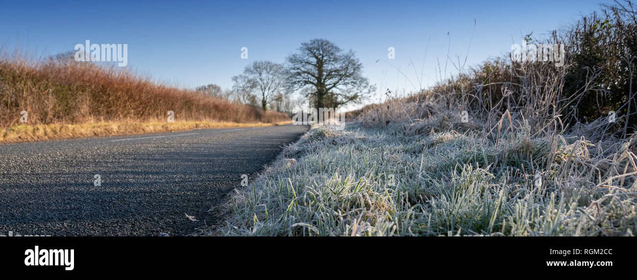 Frosty morning in the Cotswolds, Gloucestershire, United Kingdom Stock Photo