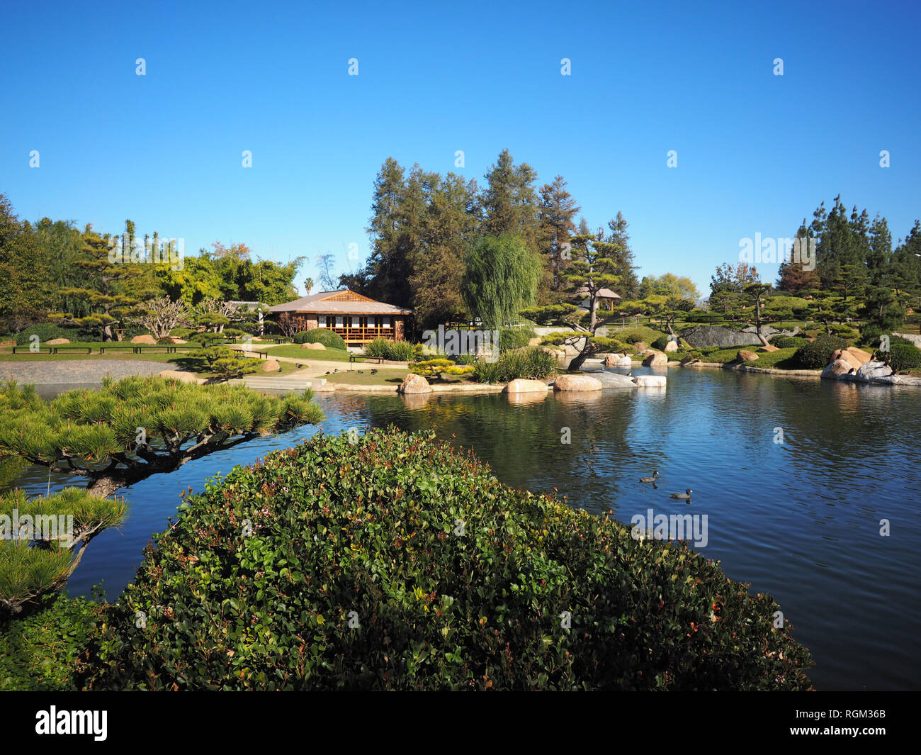 The Japanese Garden in Van Nuys, CA, USA Stock Photo
