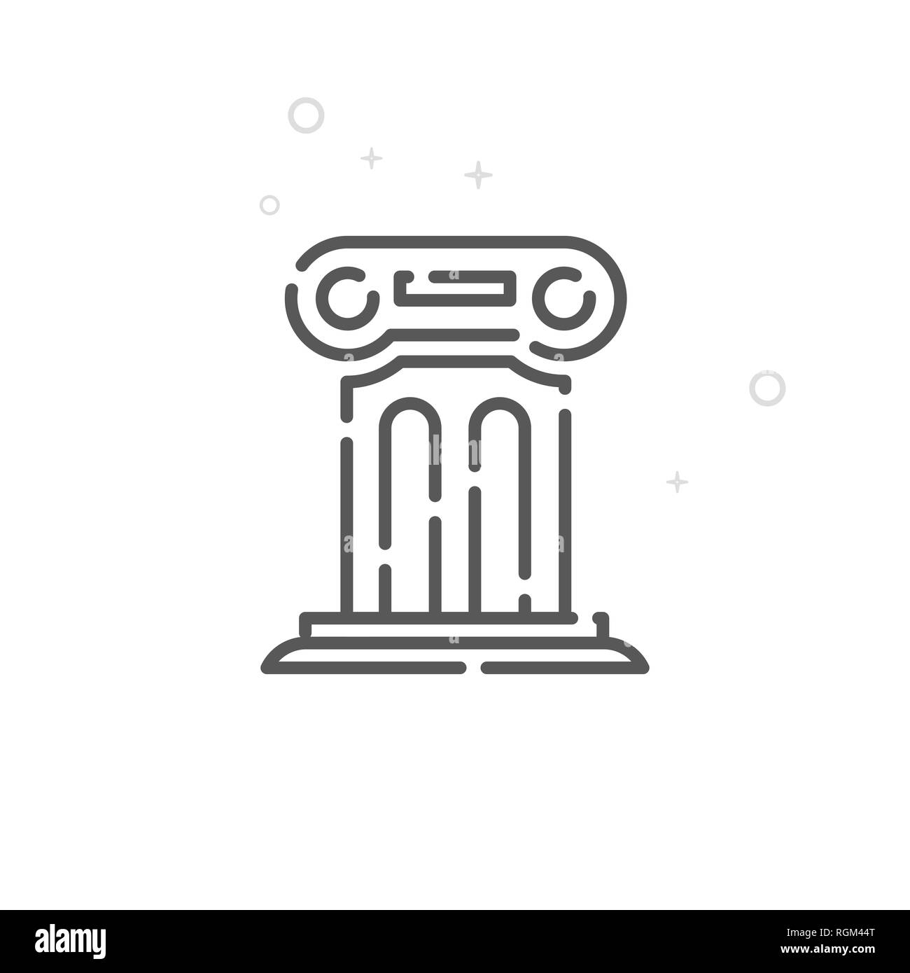 Antique Column Line Icon. Podium Symbol, Pictogram, Sign. Light ...