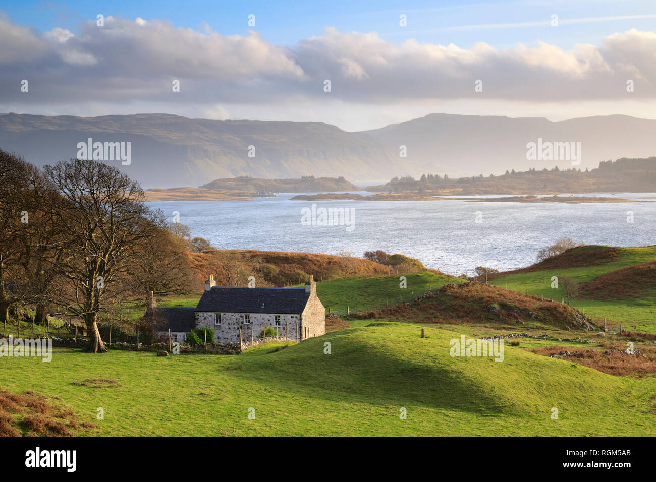 A property at Kibrennen on the Isle of Mull. Stock Photo