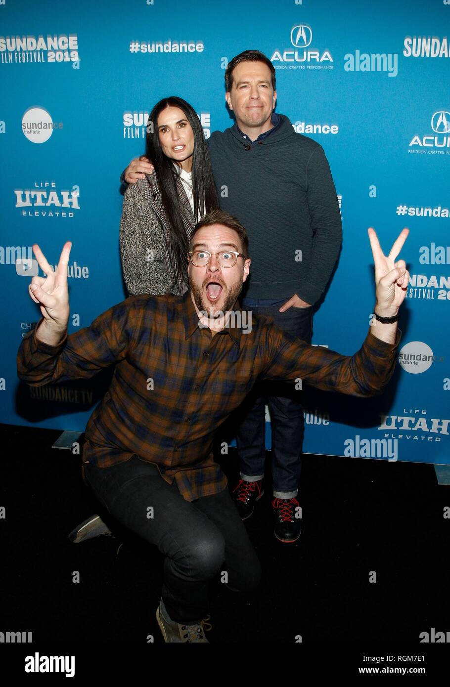 Park City, UT, USA. 29th Jan, 2019. Demi Moore, Patrick Brice, Ed Helms