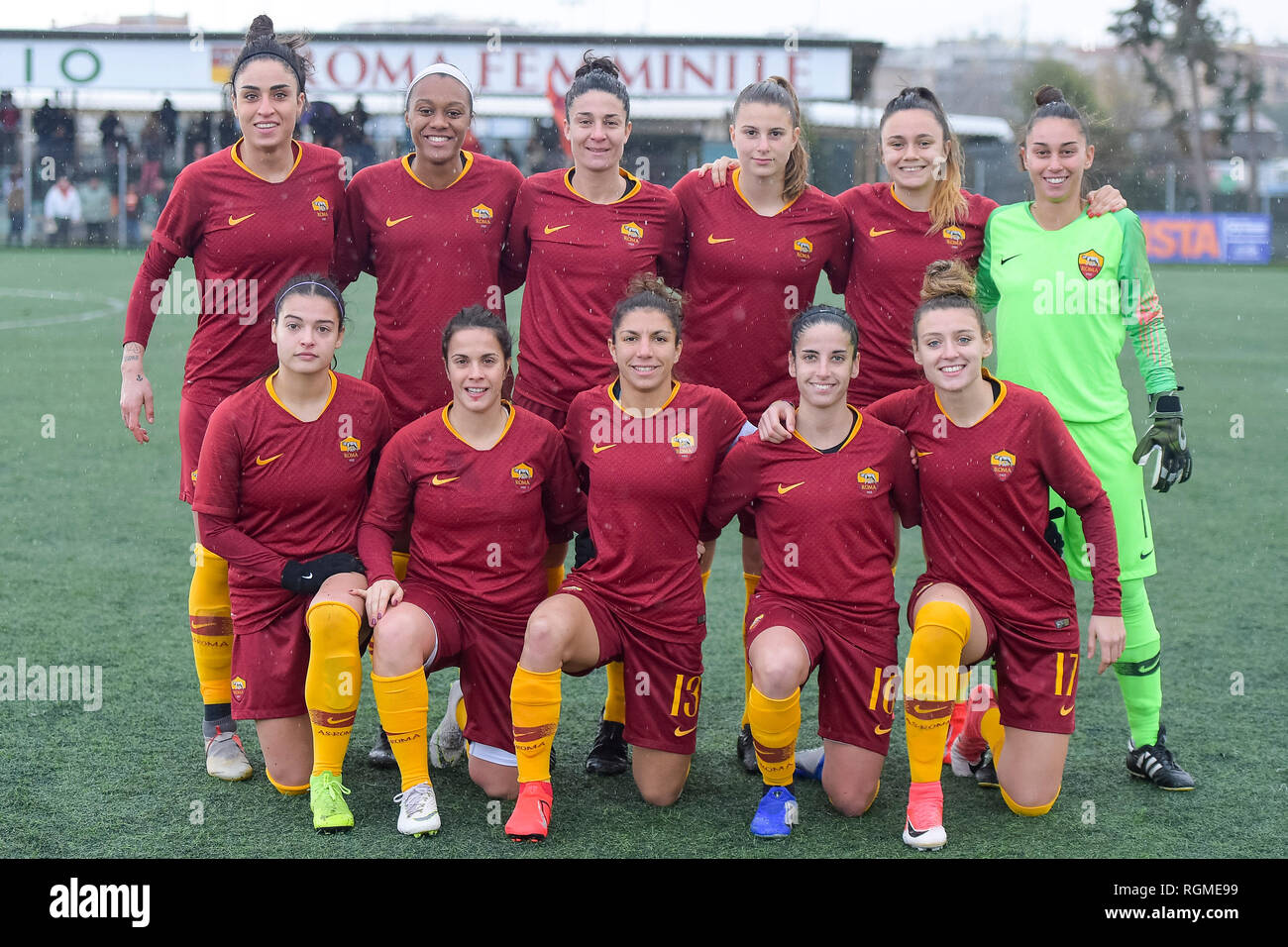 Rome, Italy. 30th January 2019. Foto Fabio Rossi/AS Roma/LaPresse  30/01/2019 Roma (Italia) Sport Calcio Roma CF - Roma Coppa Italia Femminile  - Stadio Certosa Nella foto: la formazione dell AS Roma Photo