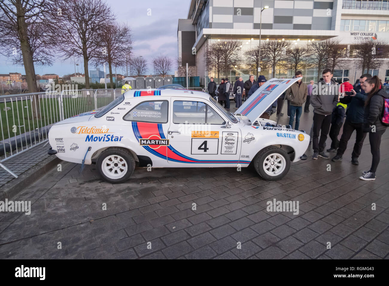 Glasgow, Scotland, UK. 30th January  2019: The 22nd Rallye Monte-Carlo Historique starts from Clydebank. Credit: Skully/Alamy Live News Stock Photo