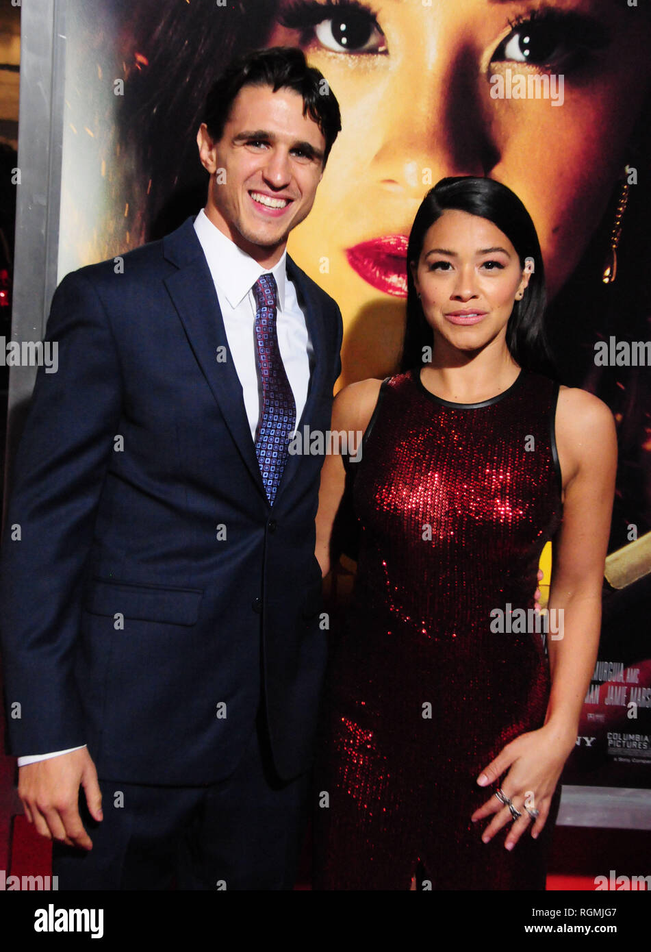 Los Angeles, California, USA. 30th Jan 2019. Actress Gina Rodriguez and fiance Joe Locicero