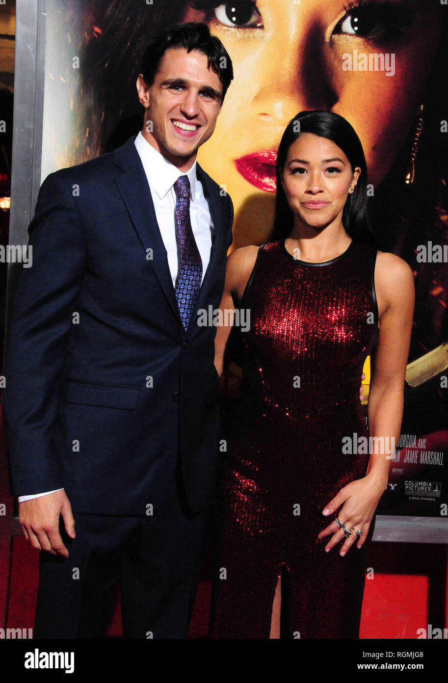 Los Angeles, California, USA. 30th Jan 2019. Actress Gina Rodriguez and fiance Joe Locicero