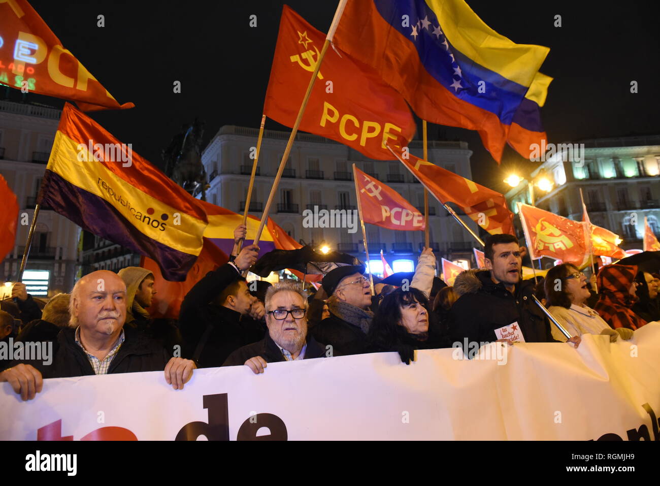 Madrid Spain 30th Jan 2019 People Seen Holding A Huge Banner